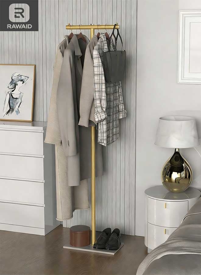 RAWAID T-shaped Coat Rack Freestanding, Modern Clothes Rack with Rock Slab Base, Heavy-duty Metal Coat Tree for Boutiques, Hallway, Entryway, 66.9 Inches High - Image 2
